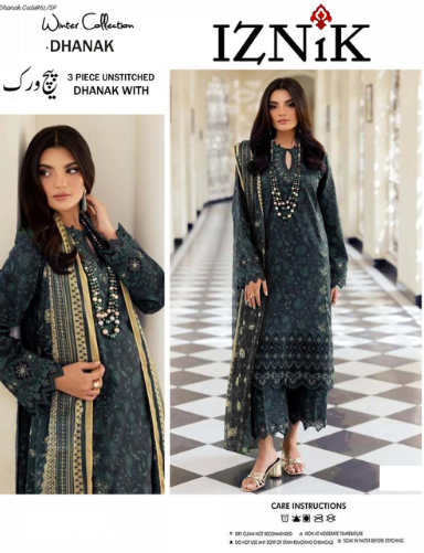 IZNIK | DHANAK 3 PIECE DIGITAL PRINT UNSTITCHED WINTER SUIT