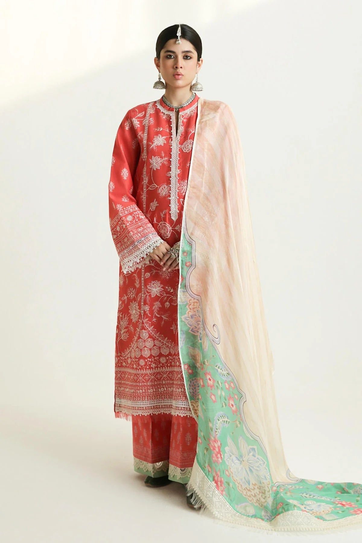 PREMIUM EMBROIDERED DHANAK UNSTITCHED 3PC SUIT