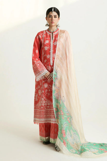 PREMIUM EMBROIDERED DHANAK UNSTITCHED 3PC SUIT
