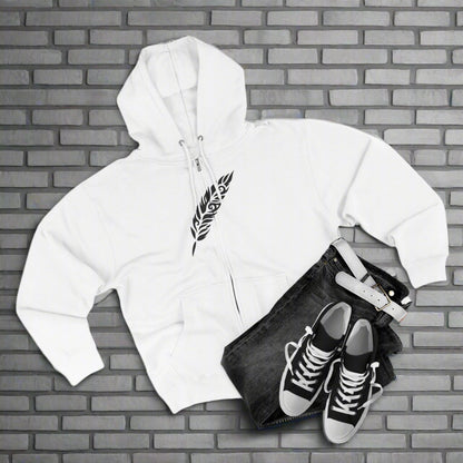 "TRIBAL FEATHER / ZIPPER HOODIE"