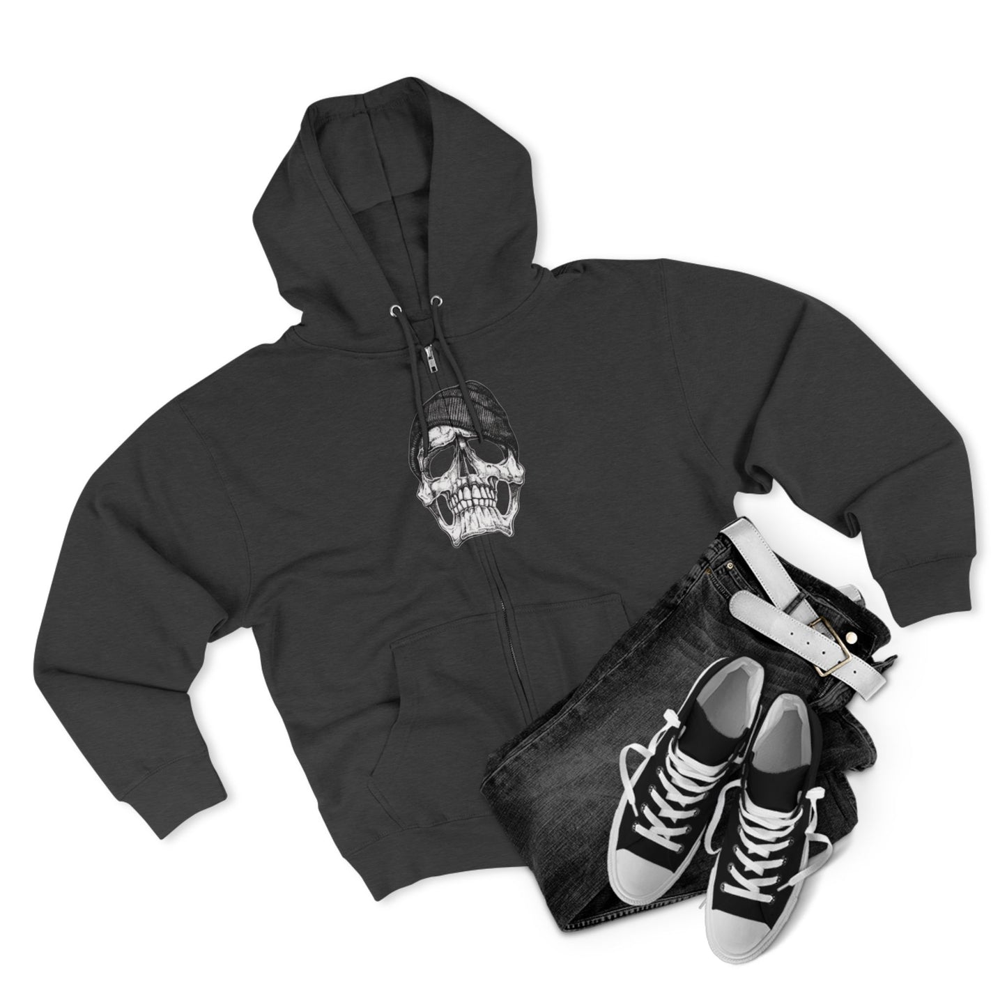 "GANGSTA SKULL / ZIPPER HOODIE"