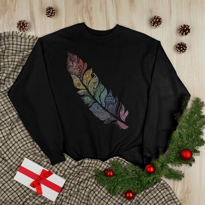 "RAINBOW SPIRIT FEATHER / UNISEX SWEATSHIRT"