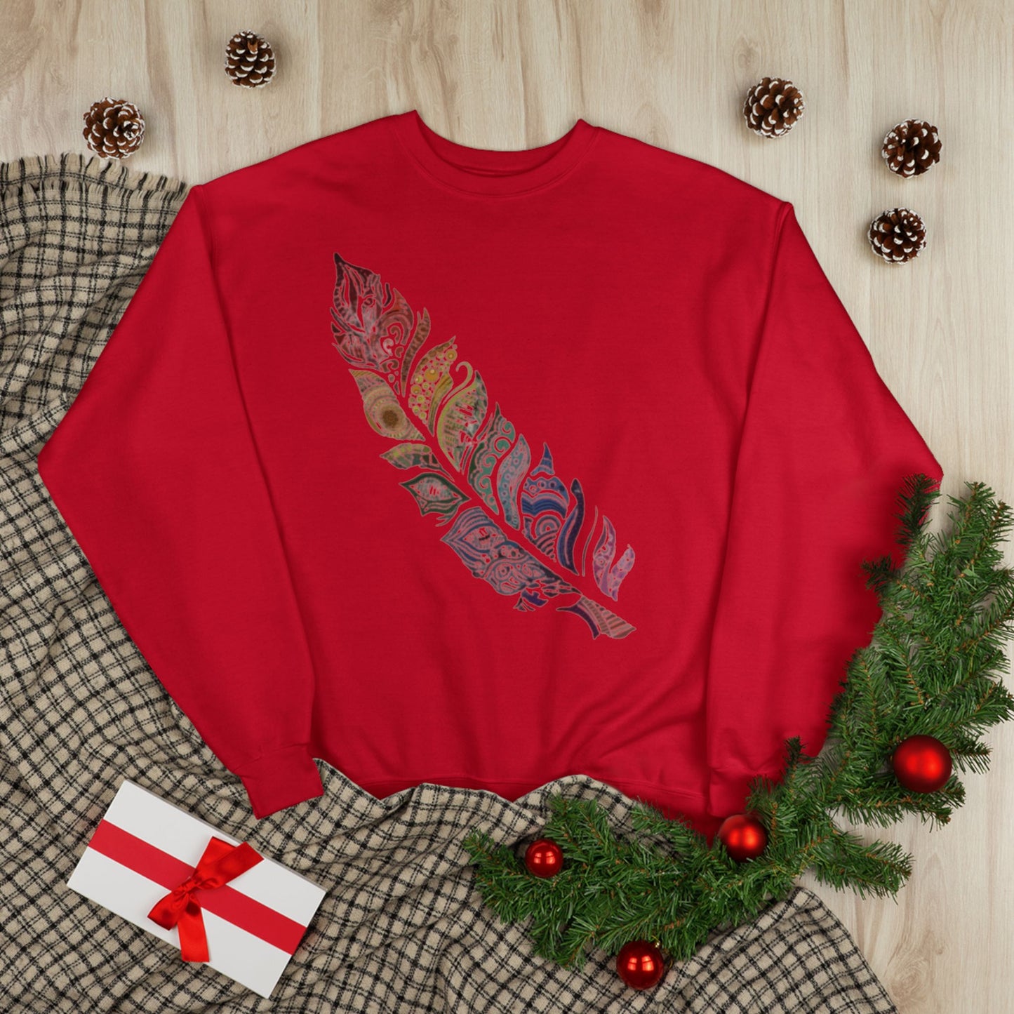 "RAINBOW SPIRIT FEATHER / UNISEX SWEATSHIRT"