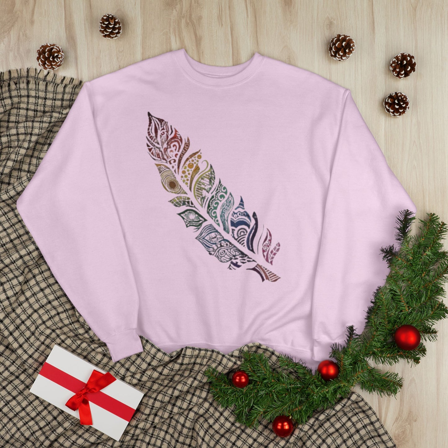 "RAINBOW SPIRIT FEATHER / UNISEX SWEATSHIRT"