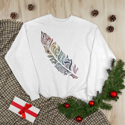 "RAINBOW SPIRIT FEATHER / UNISEX SWEATSHIRT"