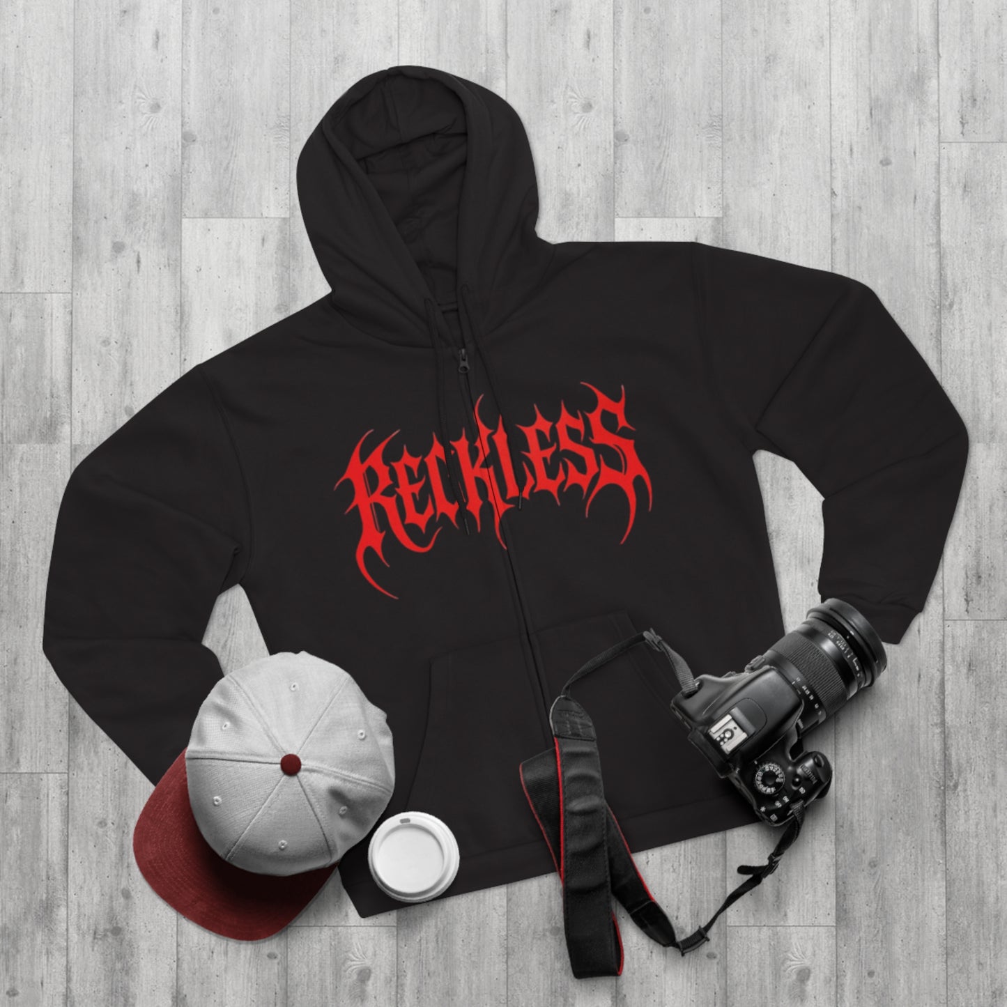 "RECKLESS / ZIPPER HOODIE"