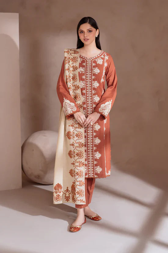IZNIK EXCLUSIVE EMBROIDERED DHANAK UNSTITCHED 3PC SUIT