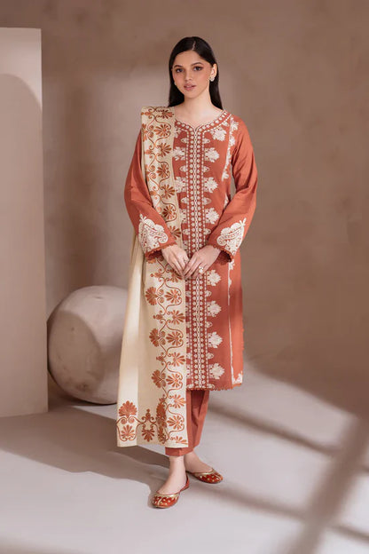 IZNIK EXCLUSIVE EMBROIDERED DHANAK UNSTITCHED 3PC SUIT