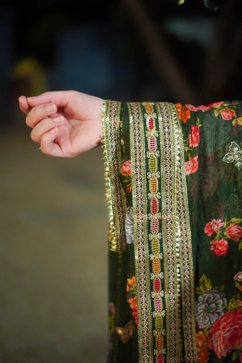 ANEELA'S LUXURY SILK DRESS | 3PEC UNSTICHED.