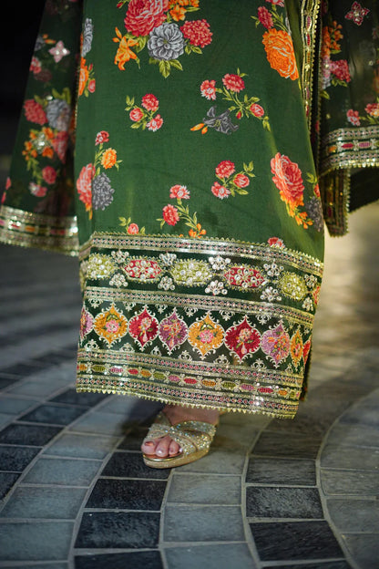 ANEELA'S LUXURY SILK DRESS | 3PEC UNSTICHED.