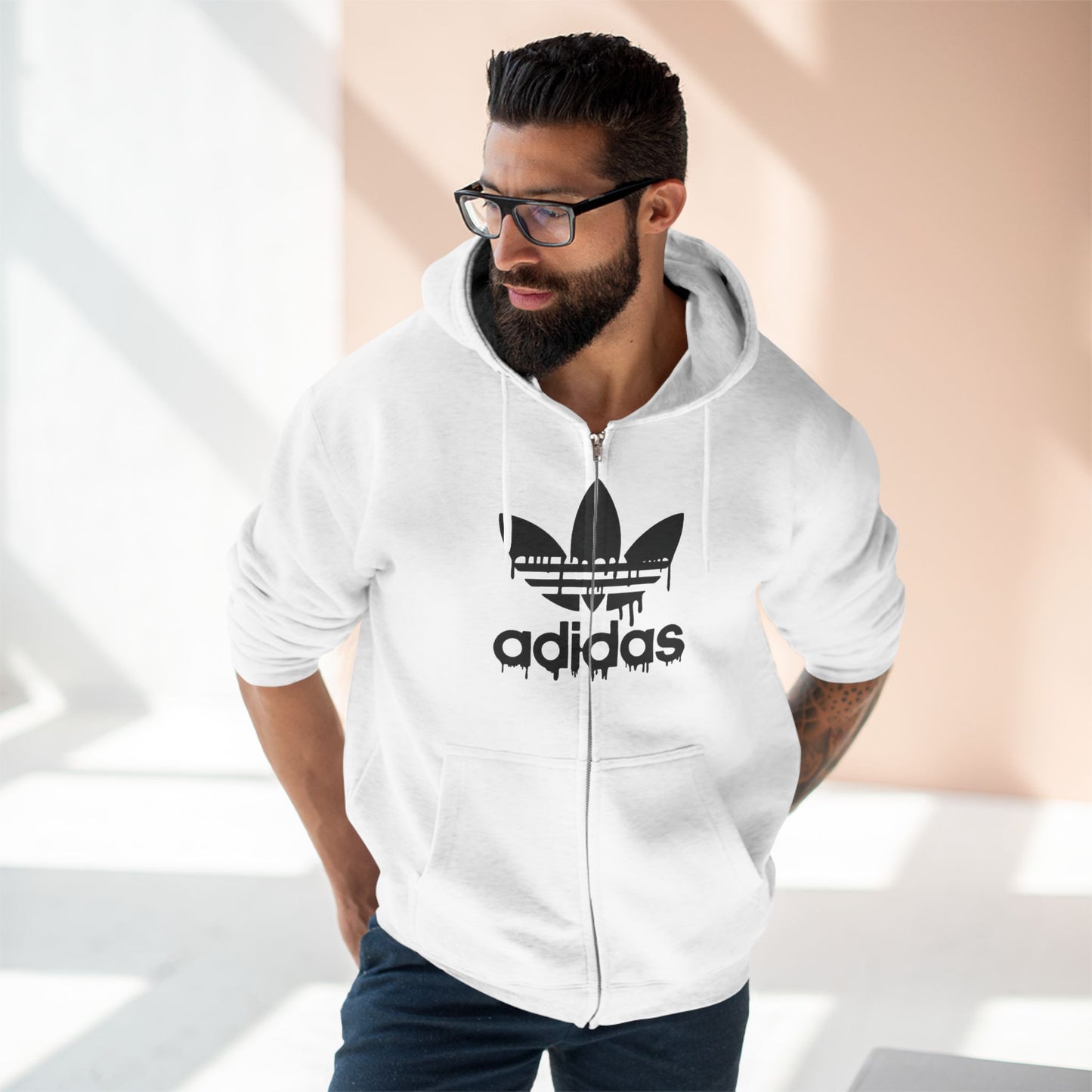 "ADIDAS / ZIPPER HOODIE"