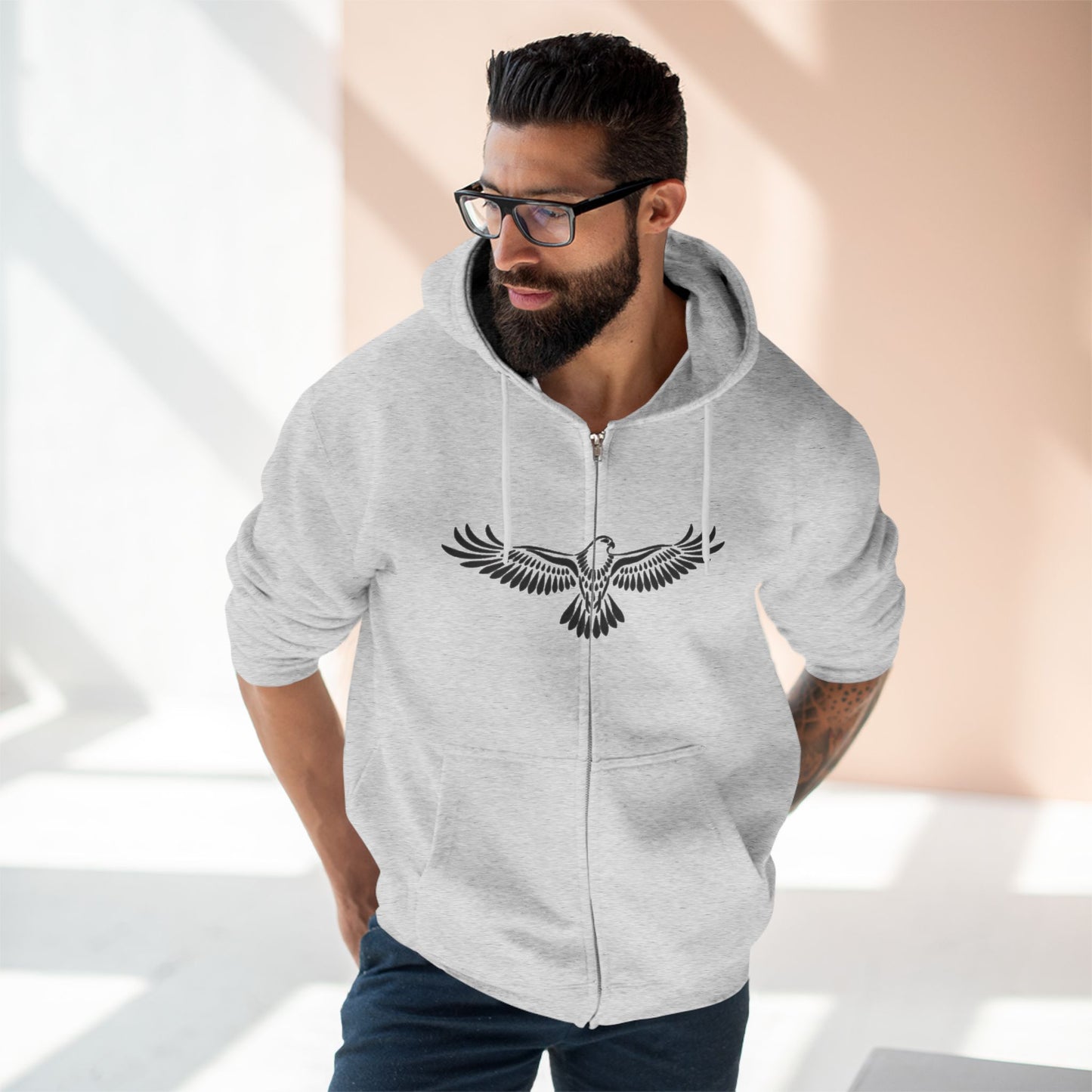 "RISE OF FALCON / ZIPPER HOODIE"