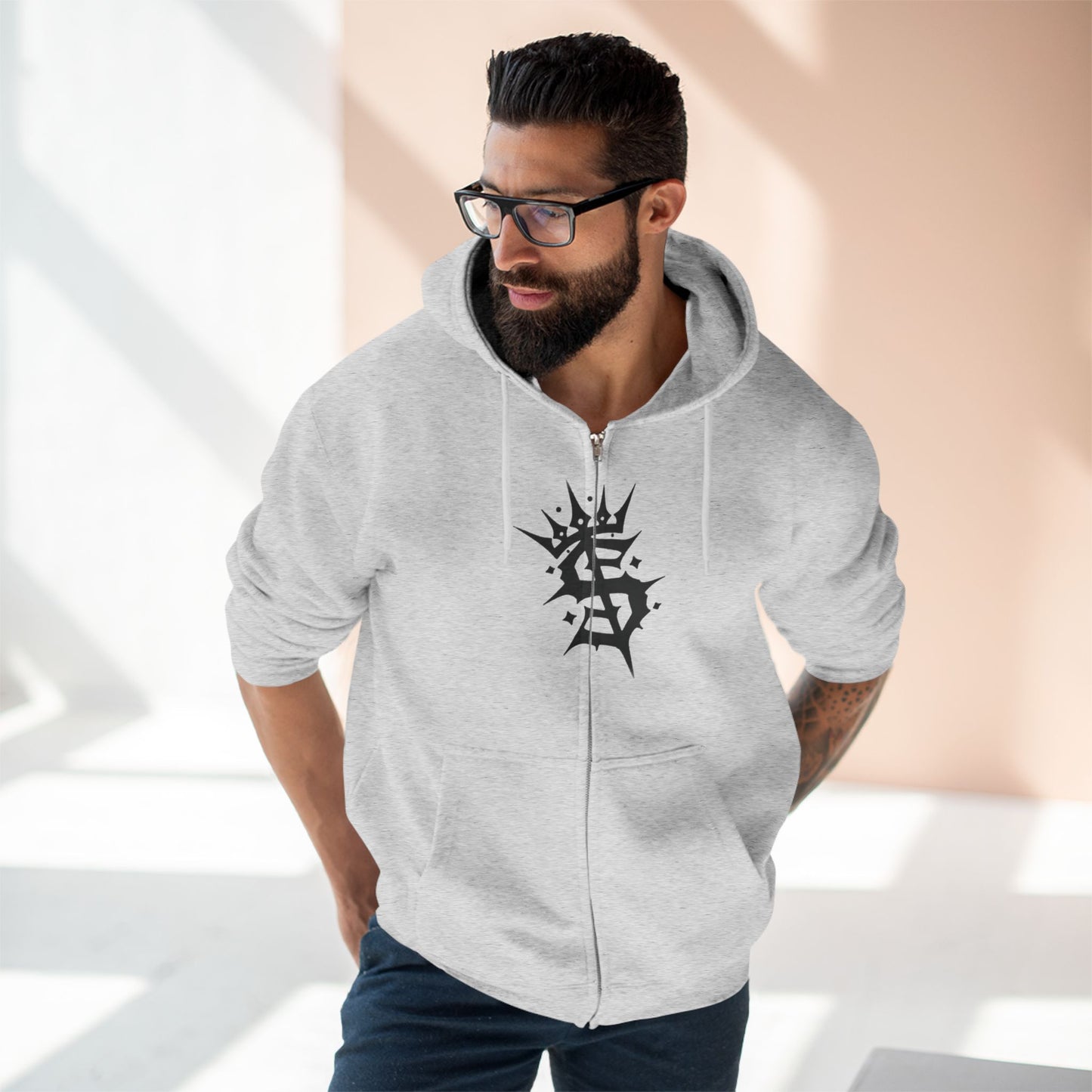 "CROWNED 'S' / ZIPPER HOODIE"