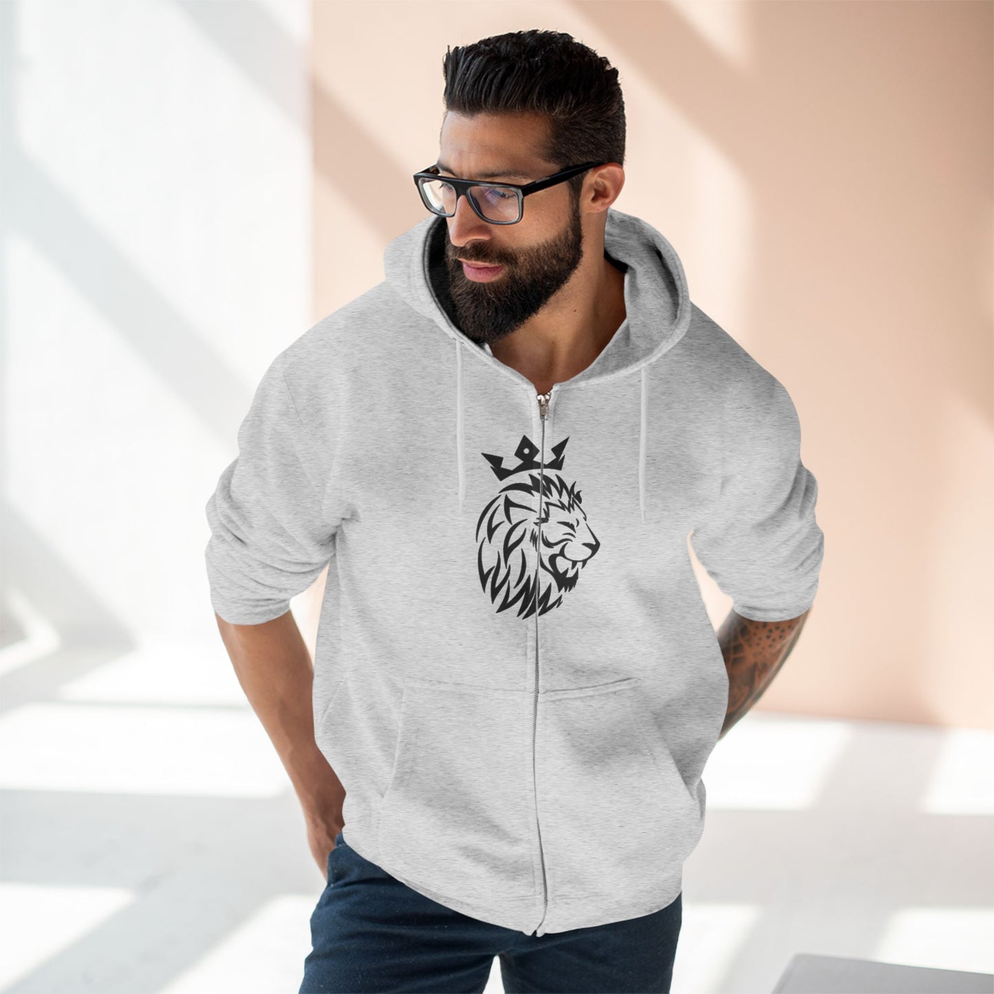 "LION KING / ZIPPER HOODIE"