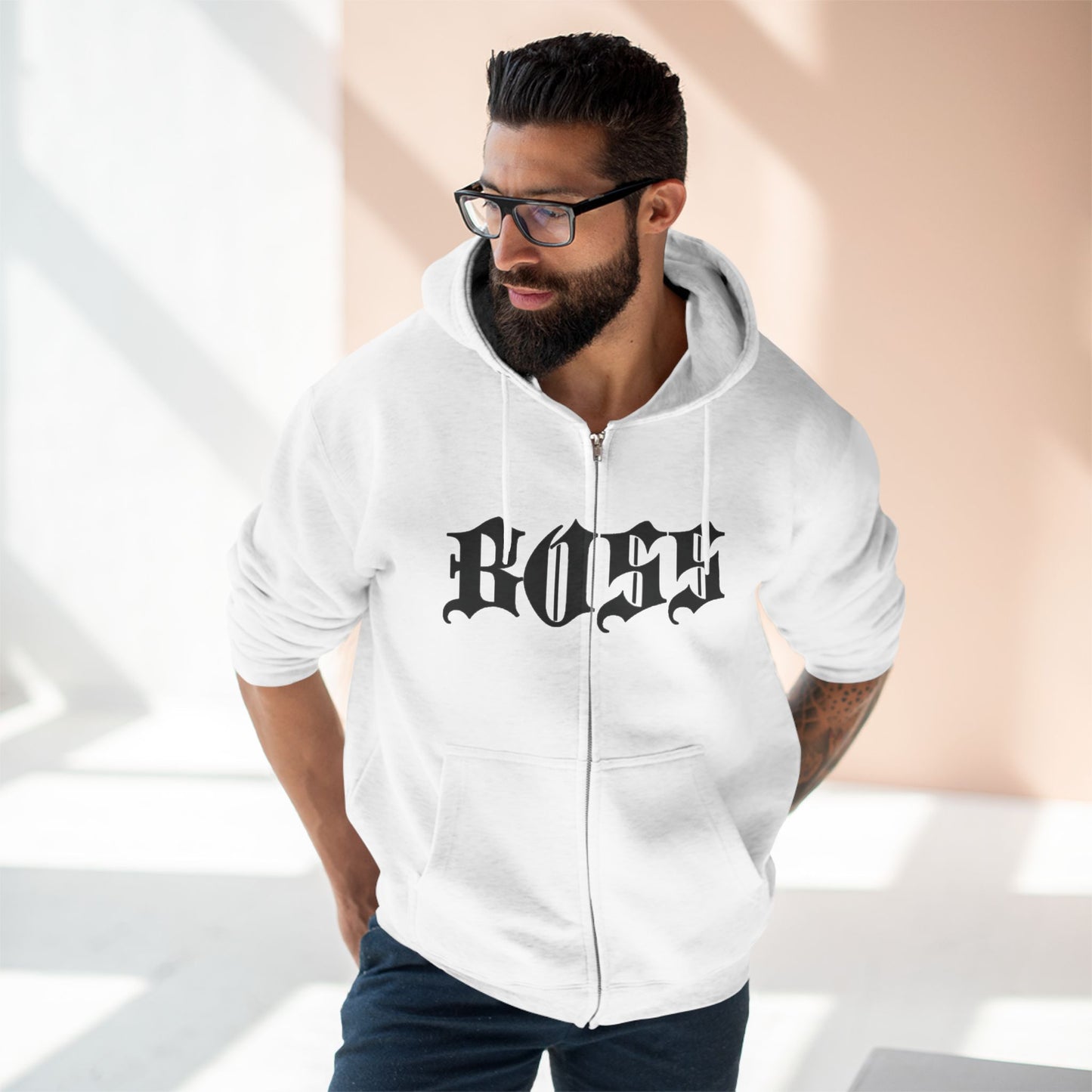 "BOSS / ZIPPER HOODIE"