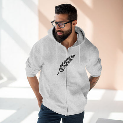 "TRIBAL FEATHER / ZIPPER HOODIE"