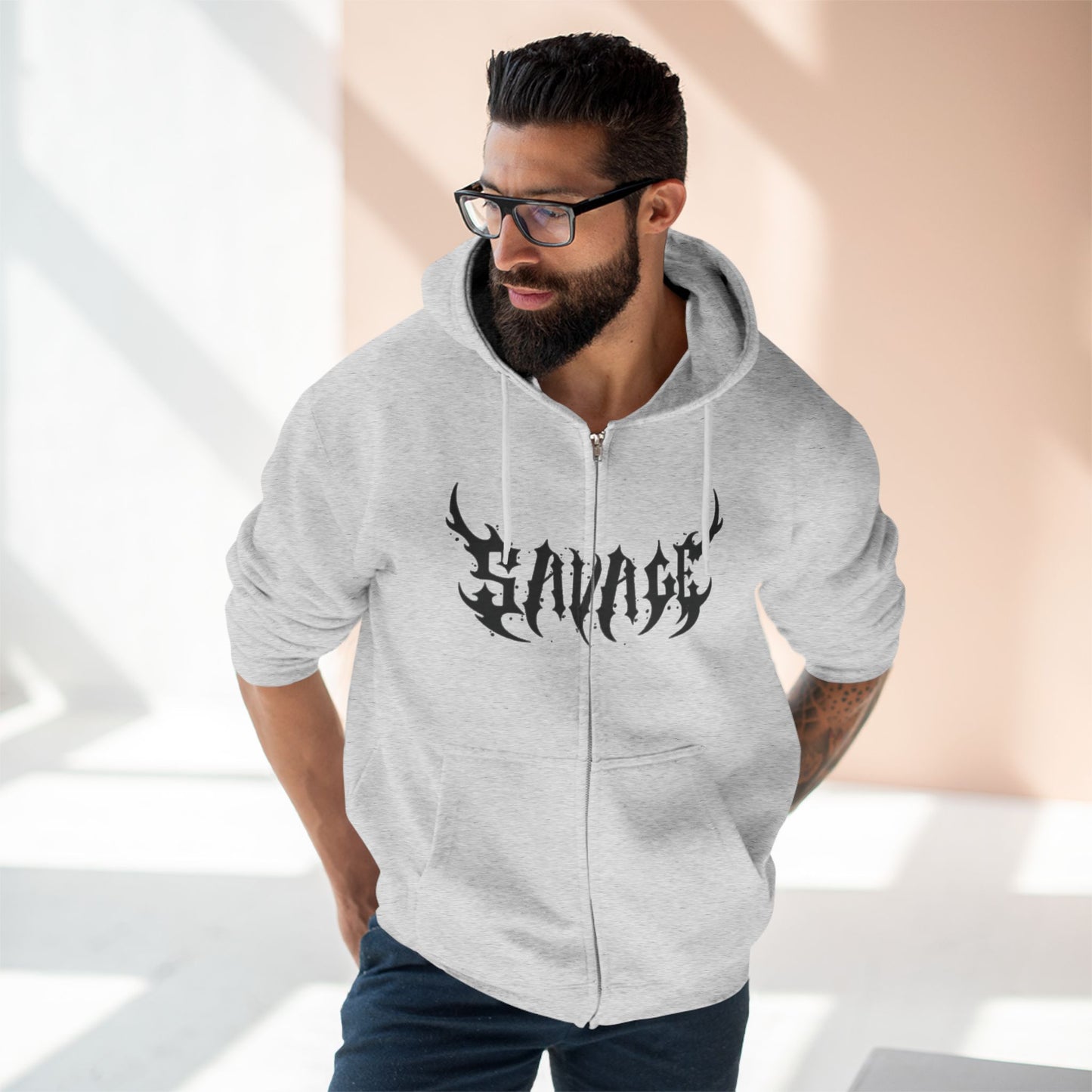 "SAVAGE / ZIPPER HOODIE"