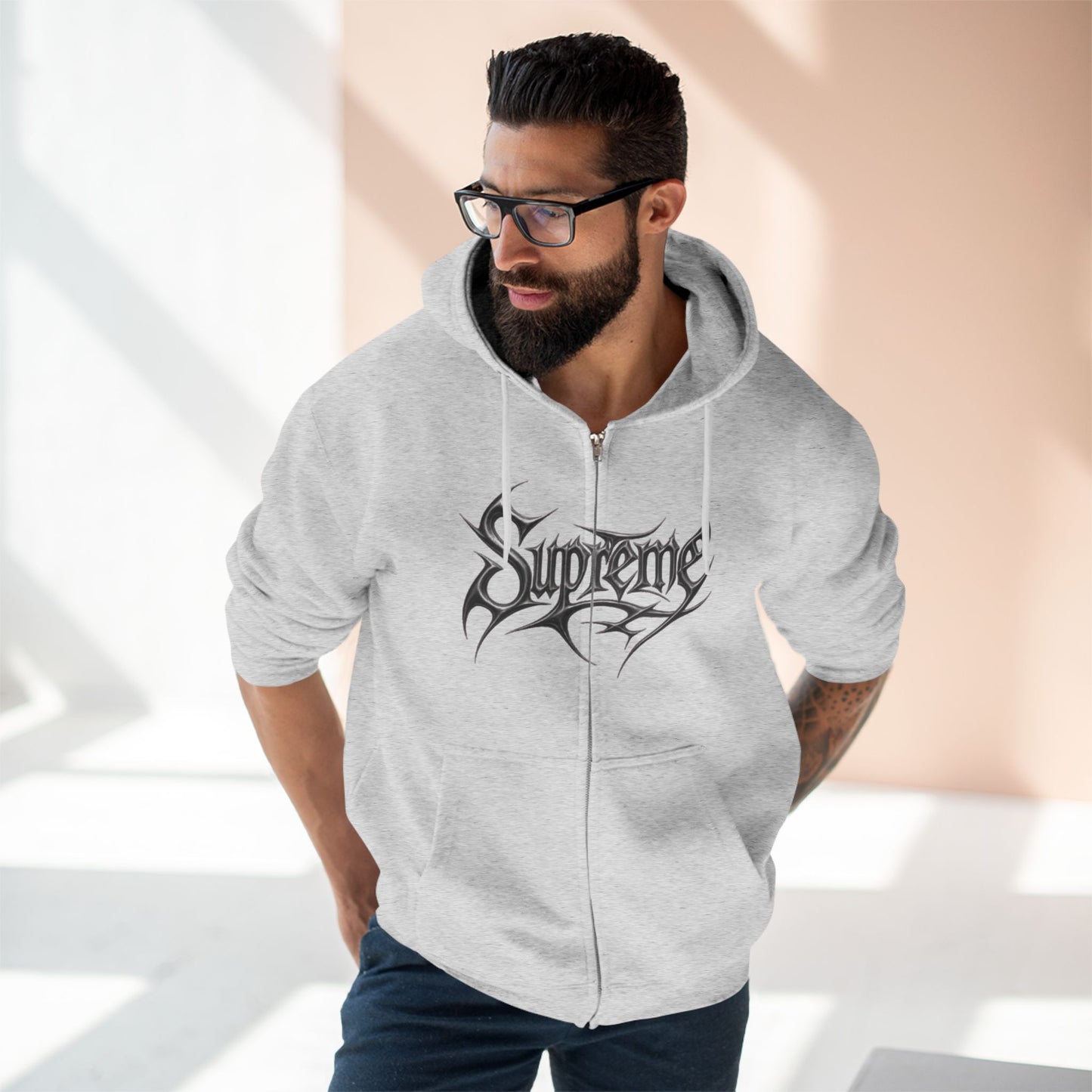 "SUPREME / ZIPPER HOODIE"