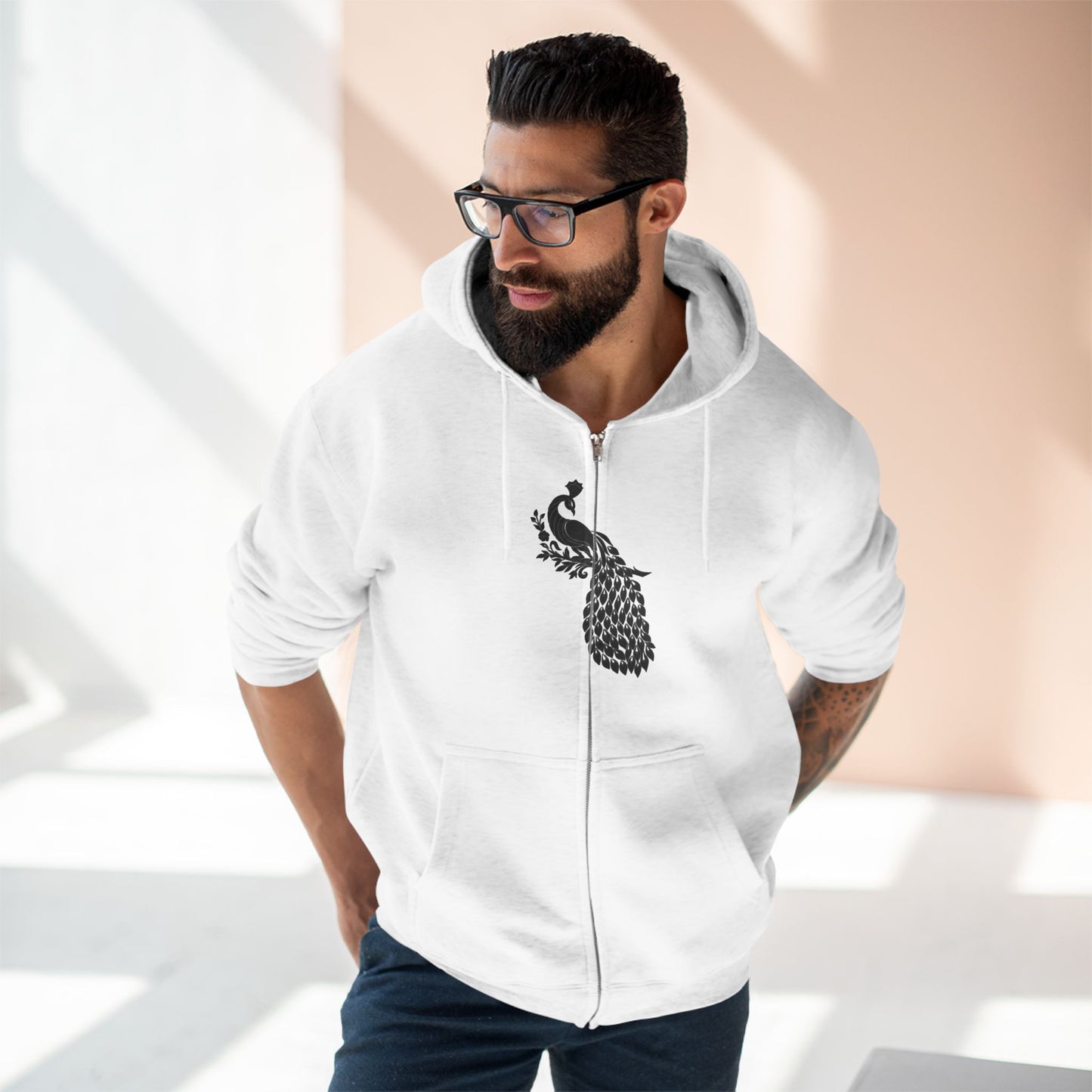 "MAJESTIC PEACOCK / ZIPPER HOODIE"