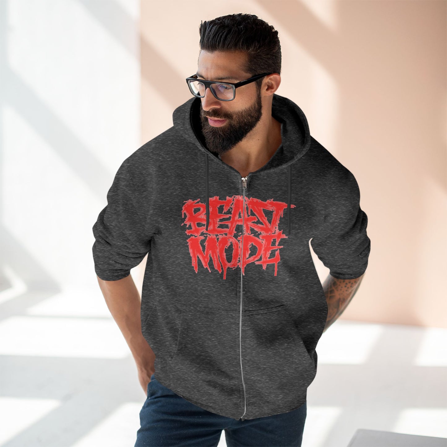 "BEAST MODE / ZIPPER HOODIE"