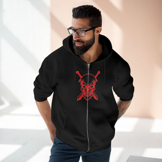 "WARRIOR SKULL / ZIPPER HOODIE"