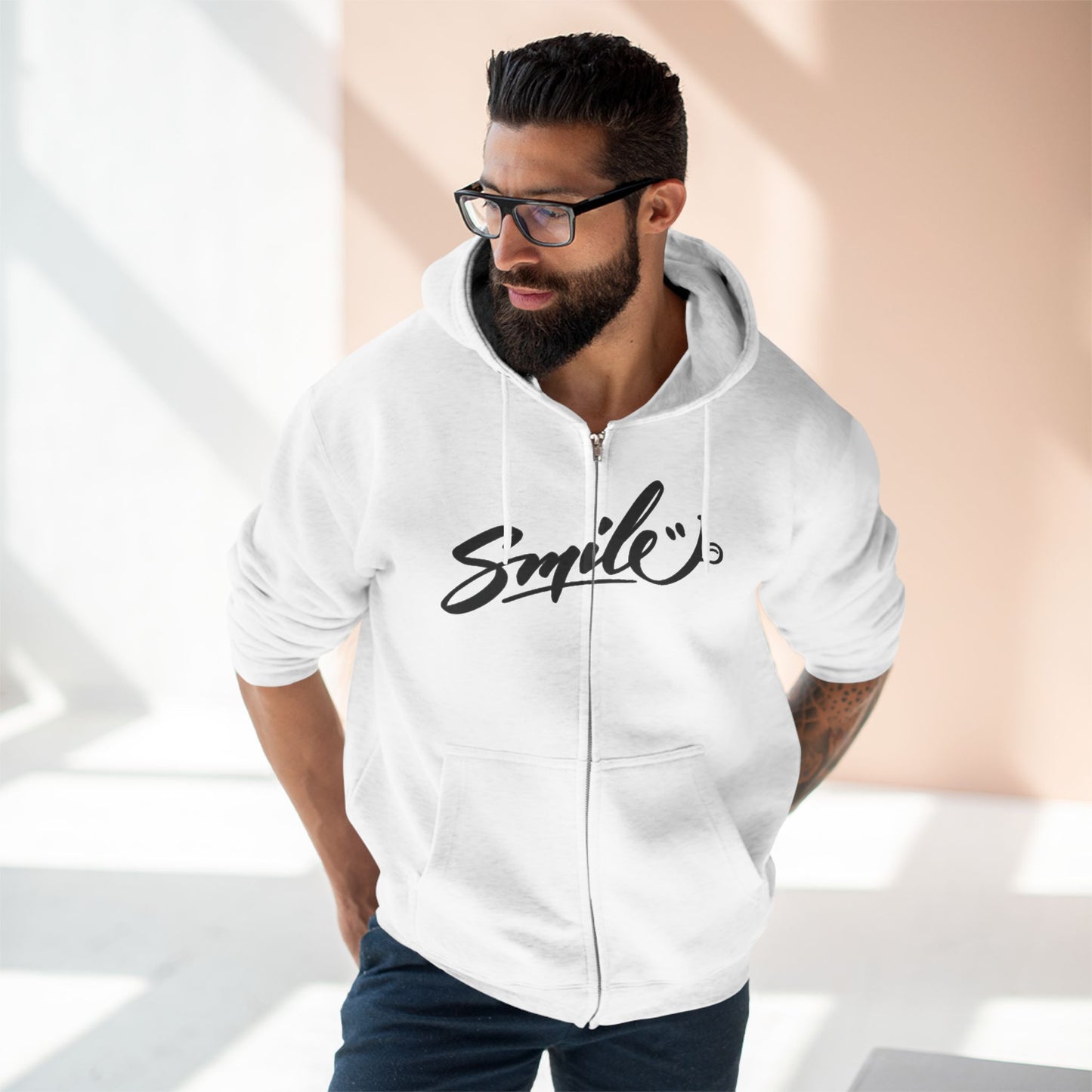 "SMILE / ZIPPER HOODIE"