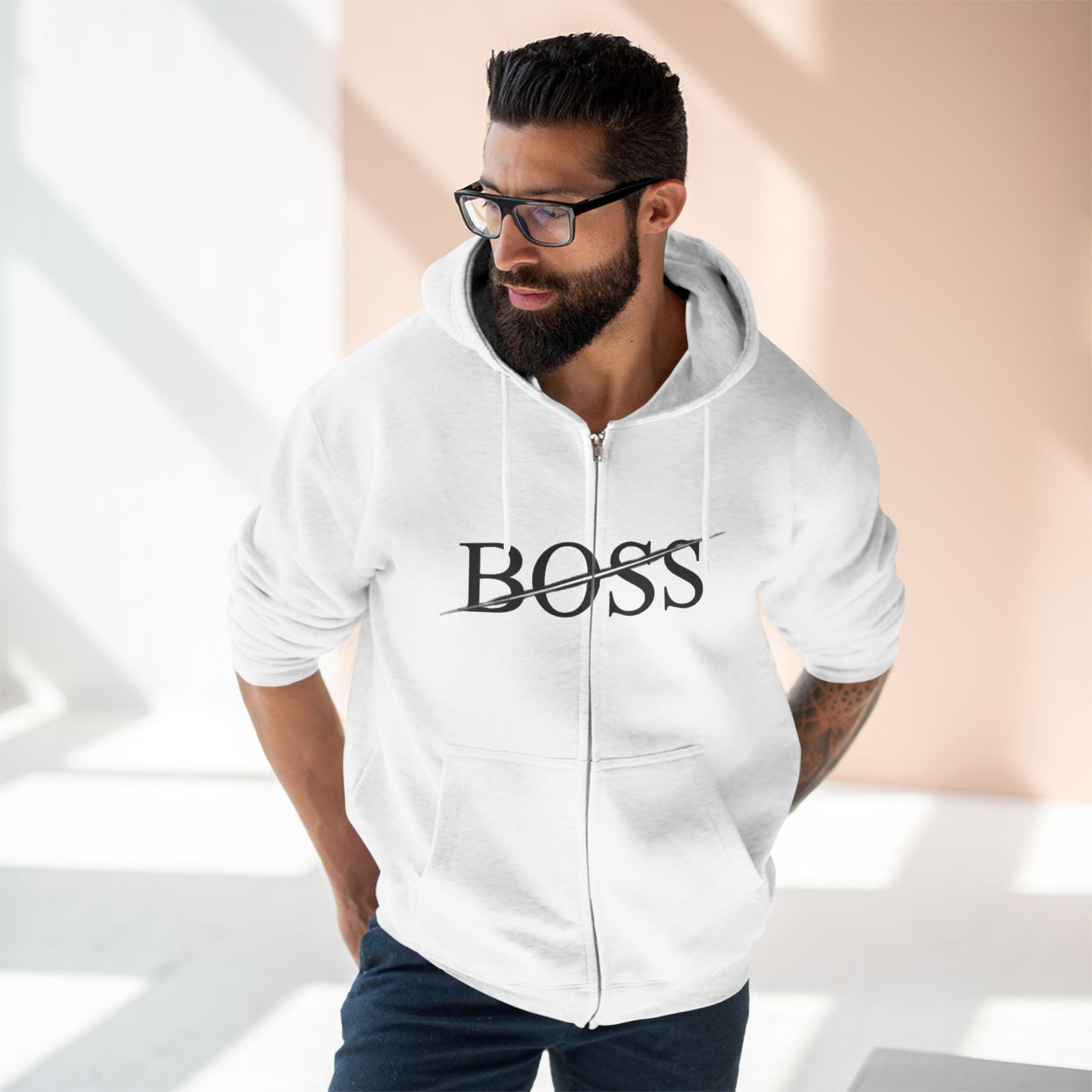 "BOSS / ZIPPER HOODIE"