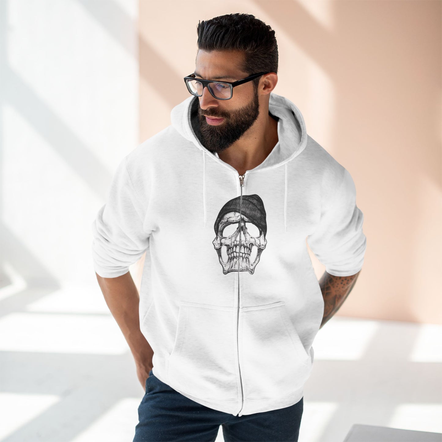 "GANGSTA SKULL / ZIPPER HOODIE"