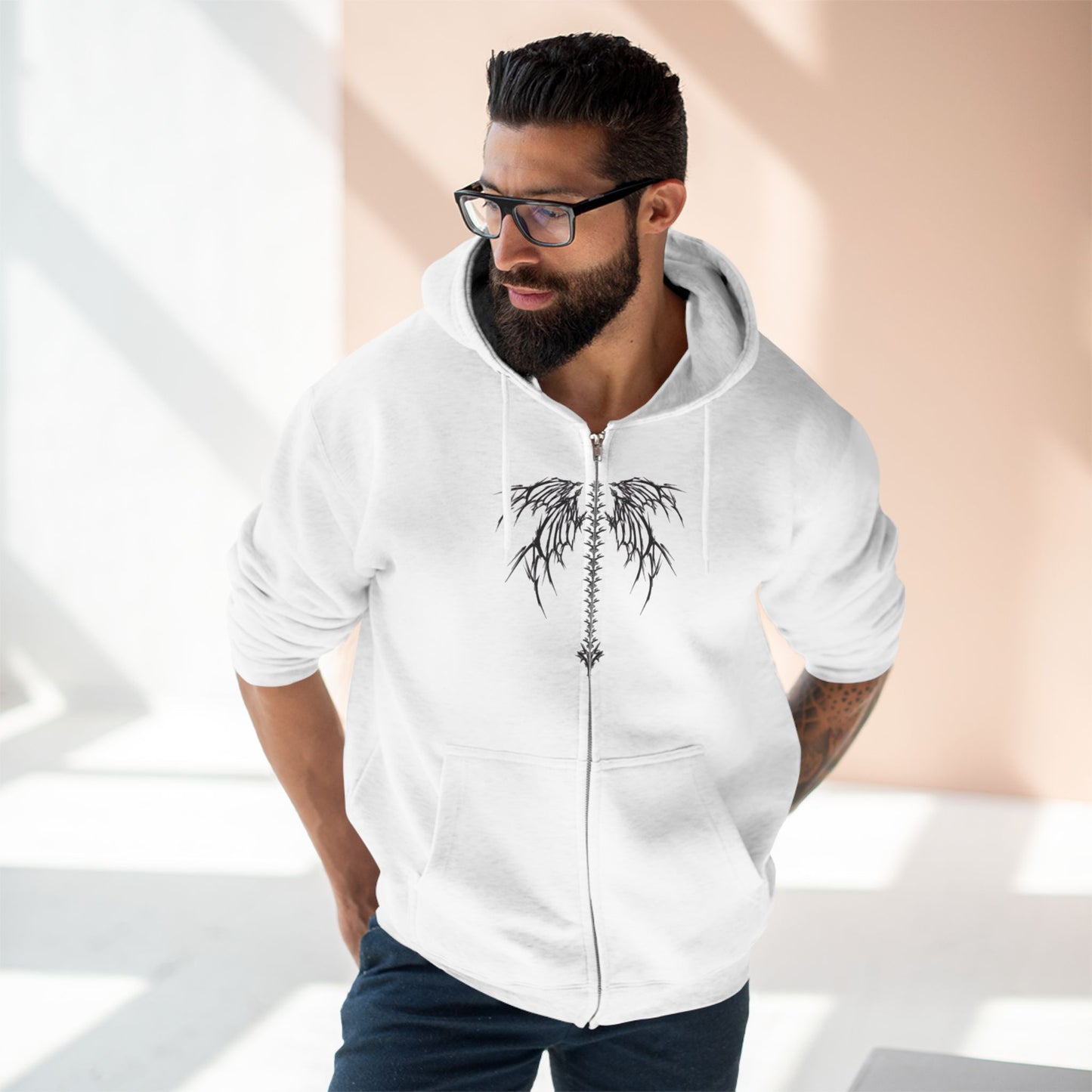 "WINGS OF THE FALLEN / ZIPPER HOODIE"