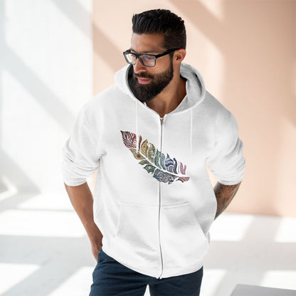 "RAINBOW SPIRIT FEATHER / ZIPPER HOODIE"