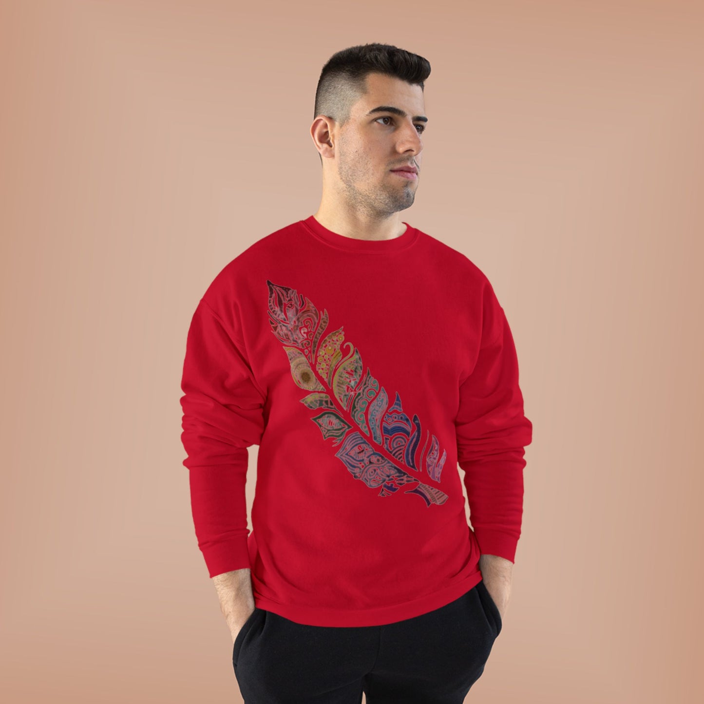"RAINBOW SPIRIT FEATHER / UNISEX SWEATSHIRT"