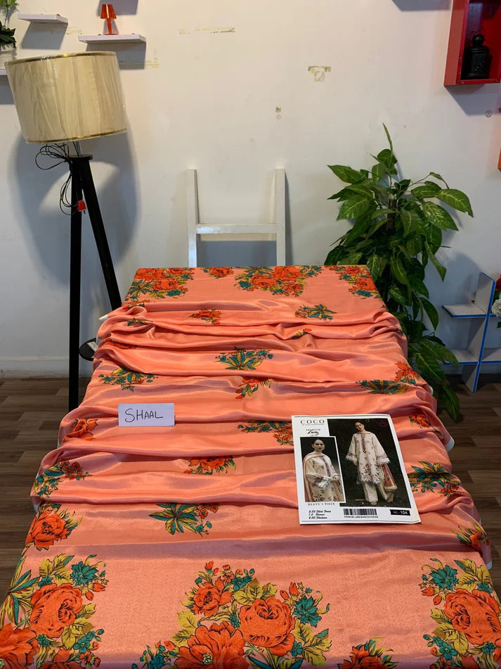 PREMIUM EMBROIDERED DHANAK UNSTITCHED 3PC SUIT