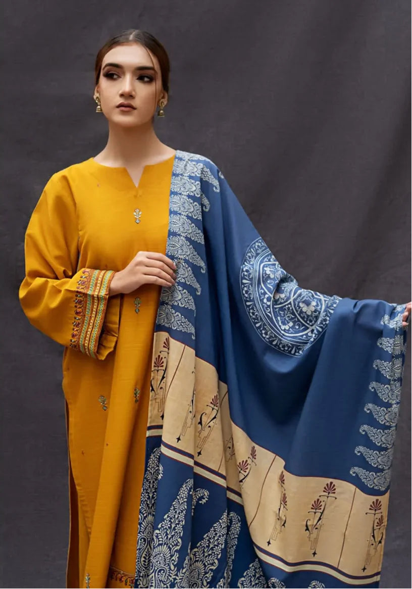 URGE | DHANAK 3 PIECE EMBROIDED UNSTITCHED WINTER SUIT