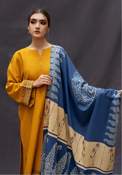 URGE | DHANAK 3 PIECE EMBROIDED UNSTITCHED WINTER SUIT