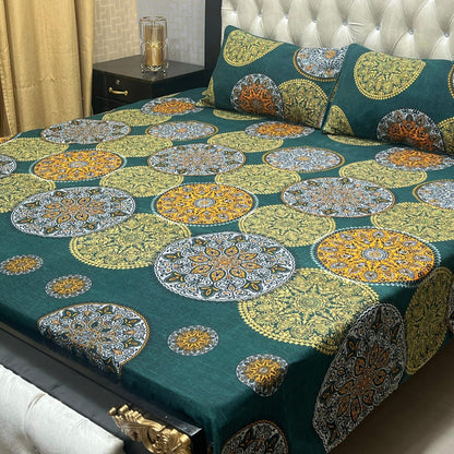 PREMIUM 3D CRYSTAL COTTON DOUBLE BEDSHEET