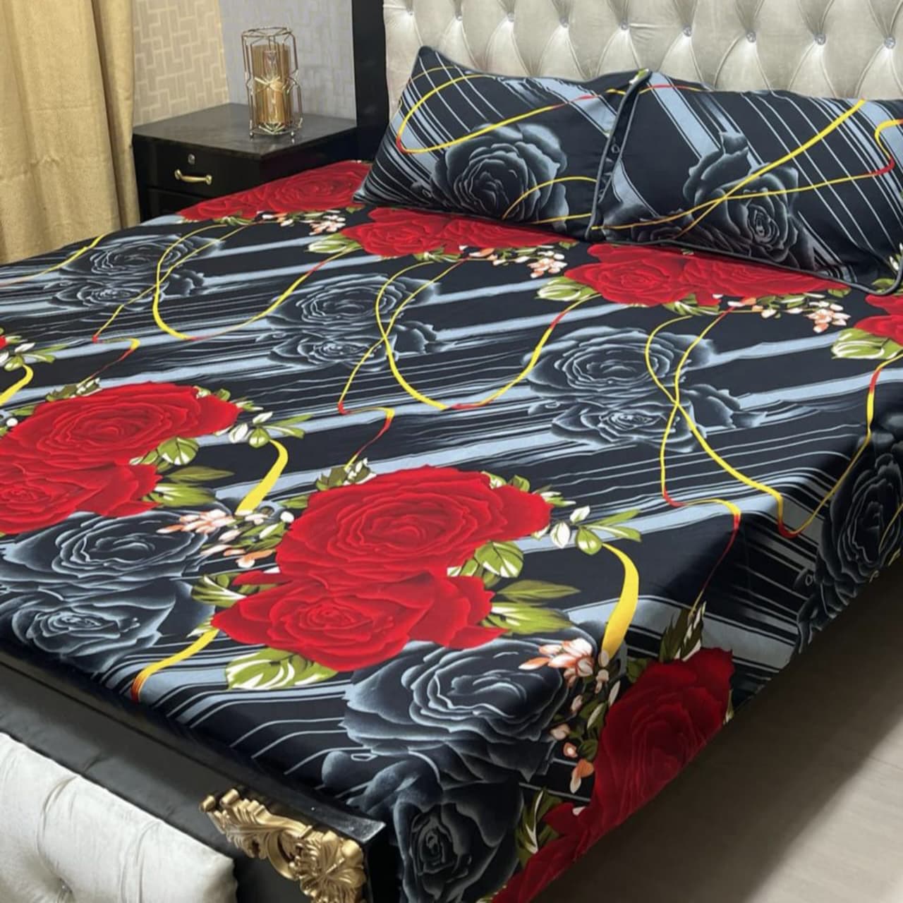 PREMIUM 3D CRYSTAL COTTON DOUBLE BEDSHEET