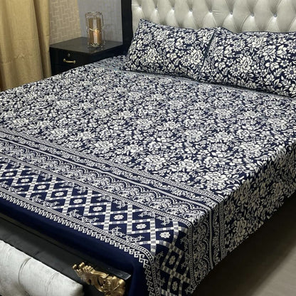 PREMIUM 3D CRYSTAL COTTON DOUBLE BEDSHEET