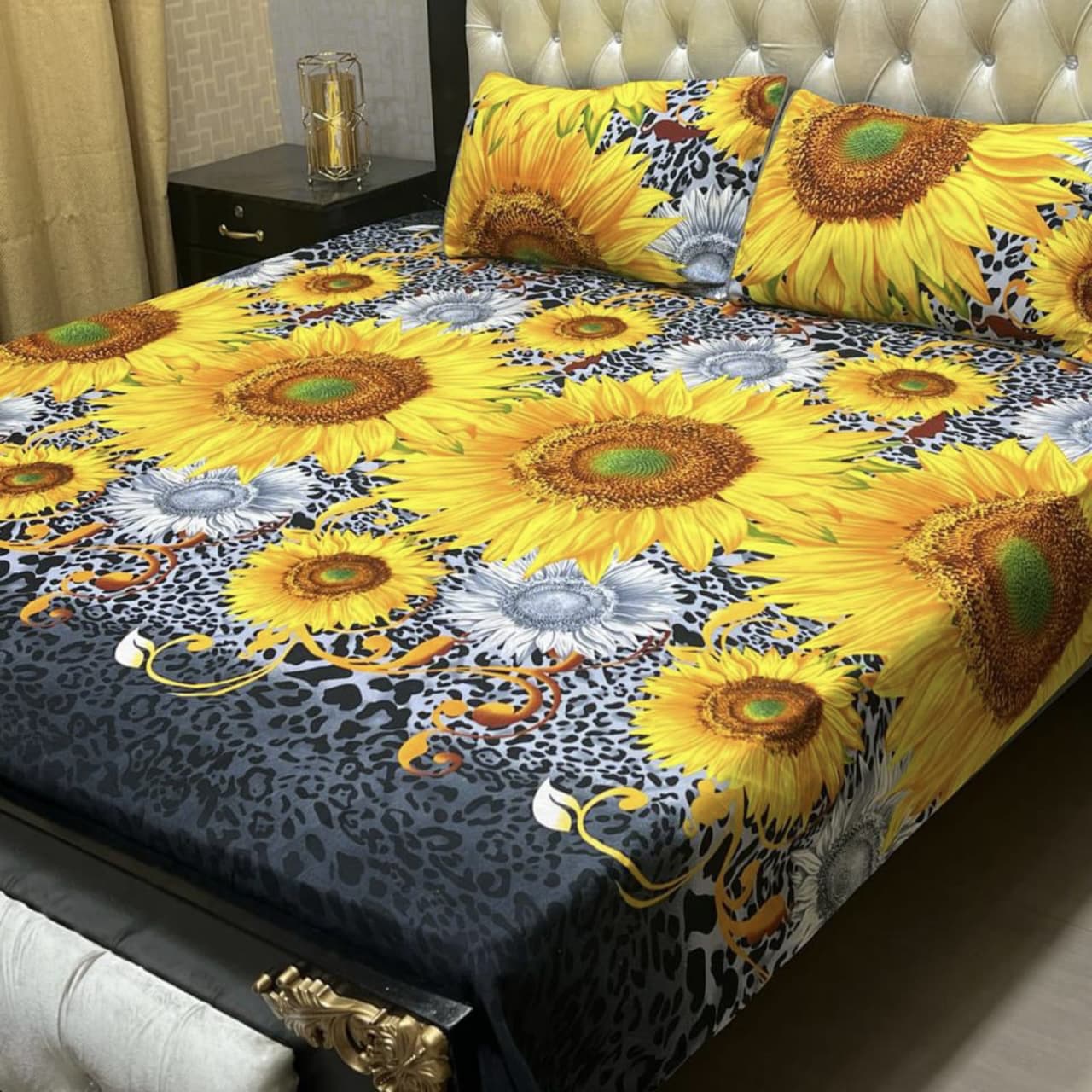 PREMIUM 3D CRYSTAL COTTON DOUBLE BEDSHEET