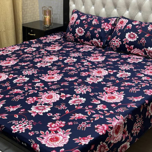 PREMIUM 3D CRYSTAL COTTON DOUBLE BEDSHEET