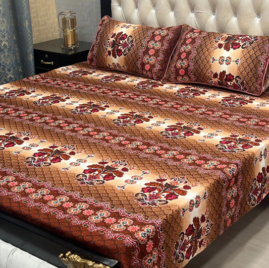 PREMIUM 3D CRYSTAL COTTON DOUBLE BEDSHEET