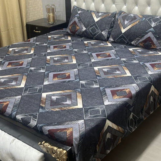 PREMIUM 3D CRYSTAL COTTON DOUBLE BEDSHEET