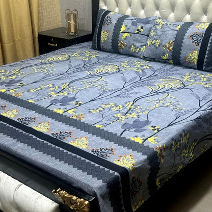 PREMIUM 3D CRYSTAL COTTON DOUBLE BEDSHEET