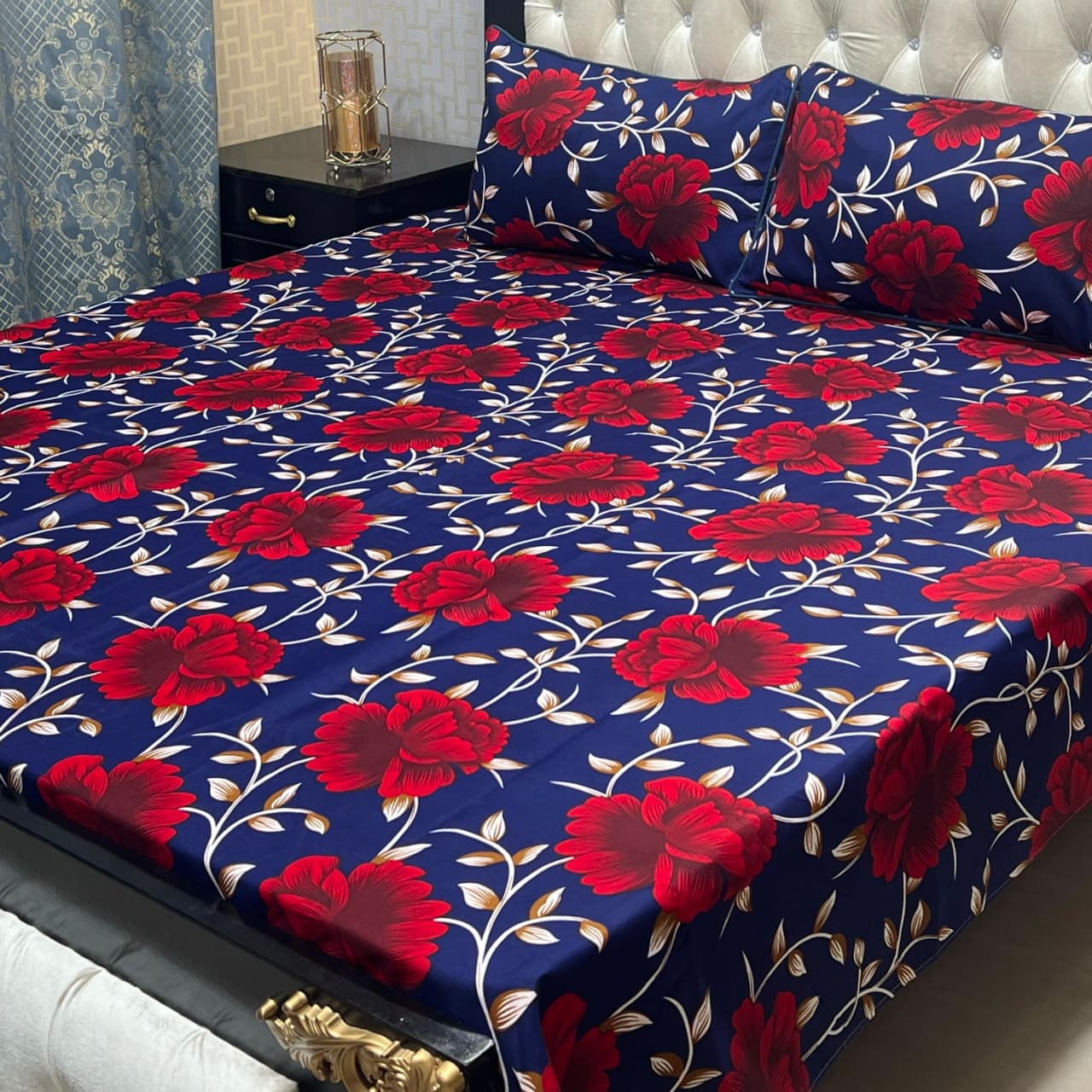 PREMIUM 3D CRYSTAL COTTON DOUBLE BEDSHEET