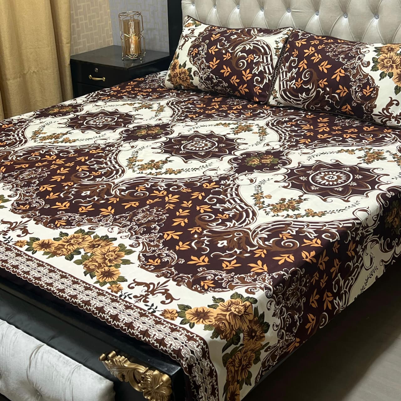 PREMIUM 3D CRYSTAL COTTON DOUBLE BEDSHEET