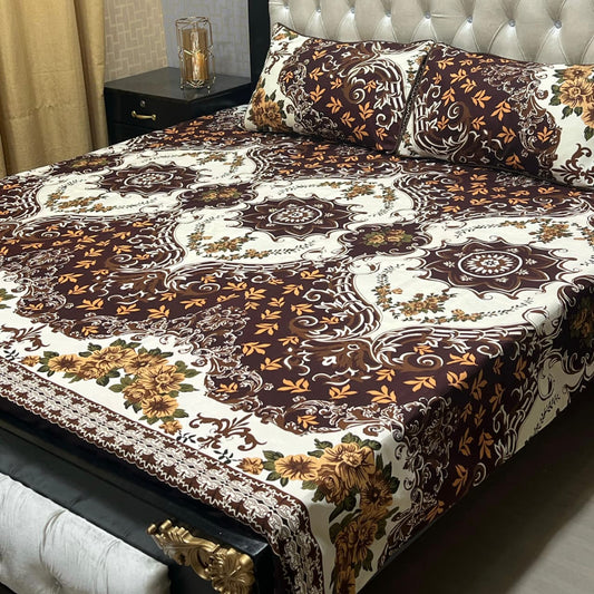 PREMIUM 3D CRYSTAL COTTON DOUBLE BEDSHEET