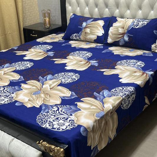 PREMIUM 3D CRYSTAL COTTON DOUBLE BEDSHEET