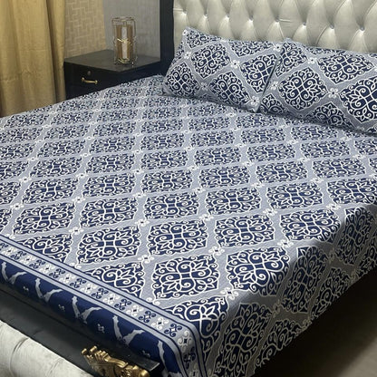 PREMIUM 3D CRYSTAL COTTON DOUBLE BEDSHEET