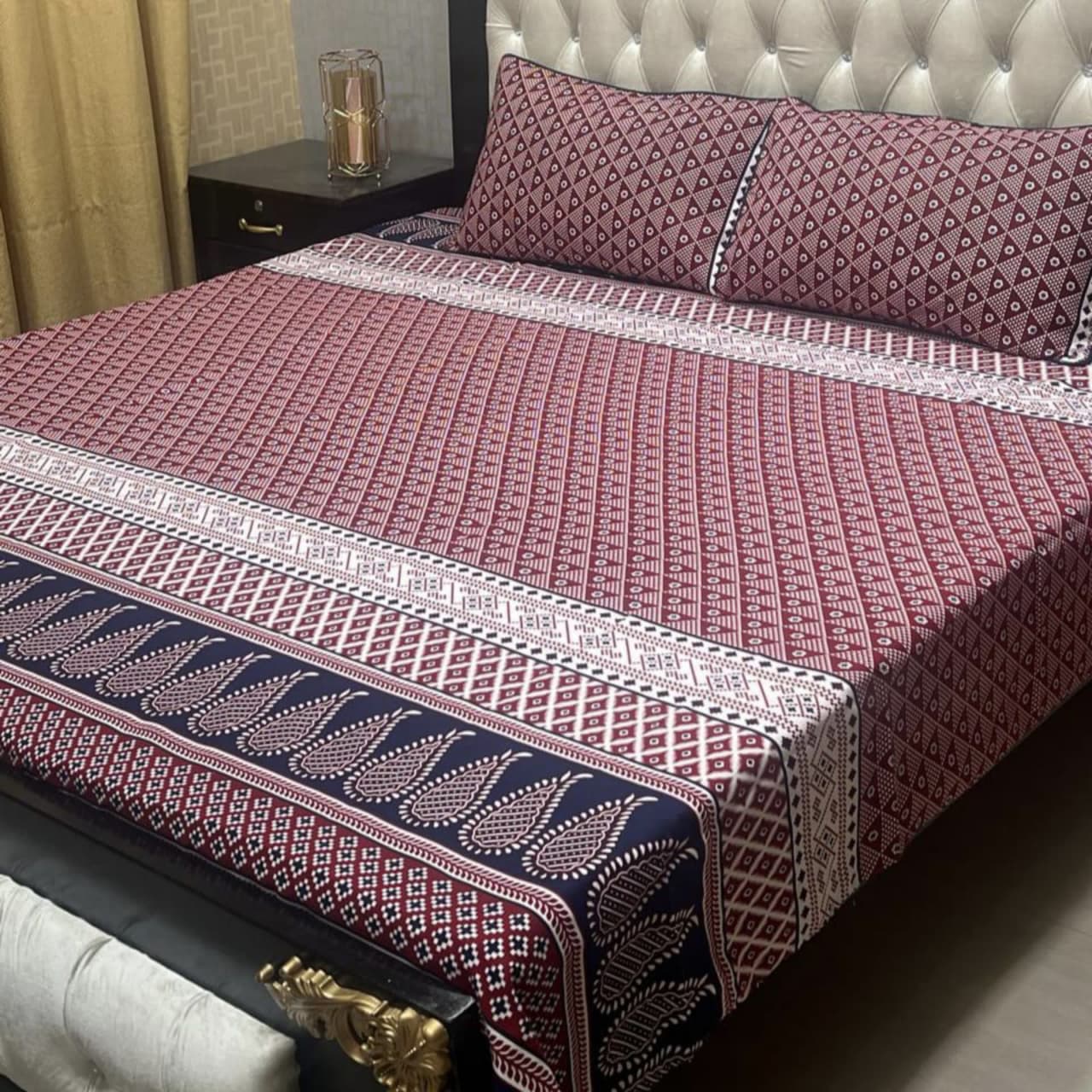 PREMIUM 3D CRYSTAL COTTON DOUBLE BEDSHEET