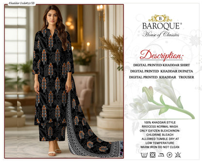 PREMIUM BAROQUE KHADDAR 3PC SUIT