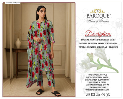 PREMIUM BAROQUE KHADDAR 3PC SUIT
